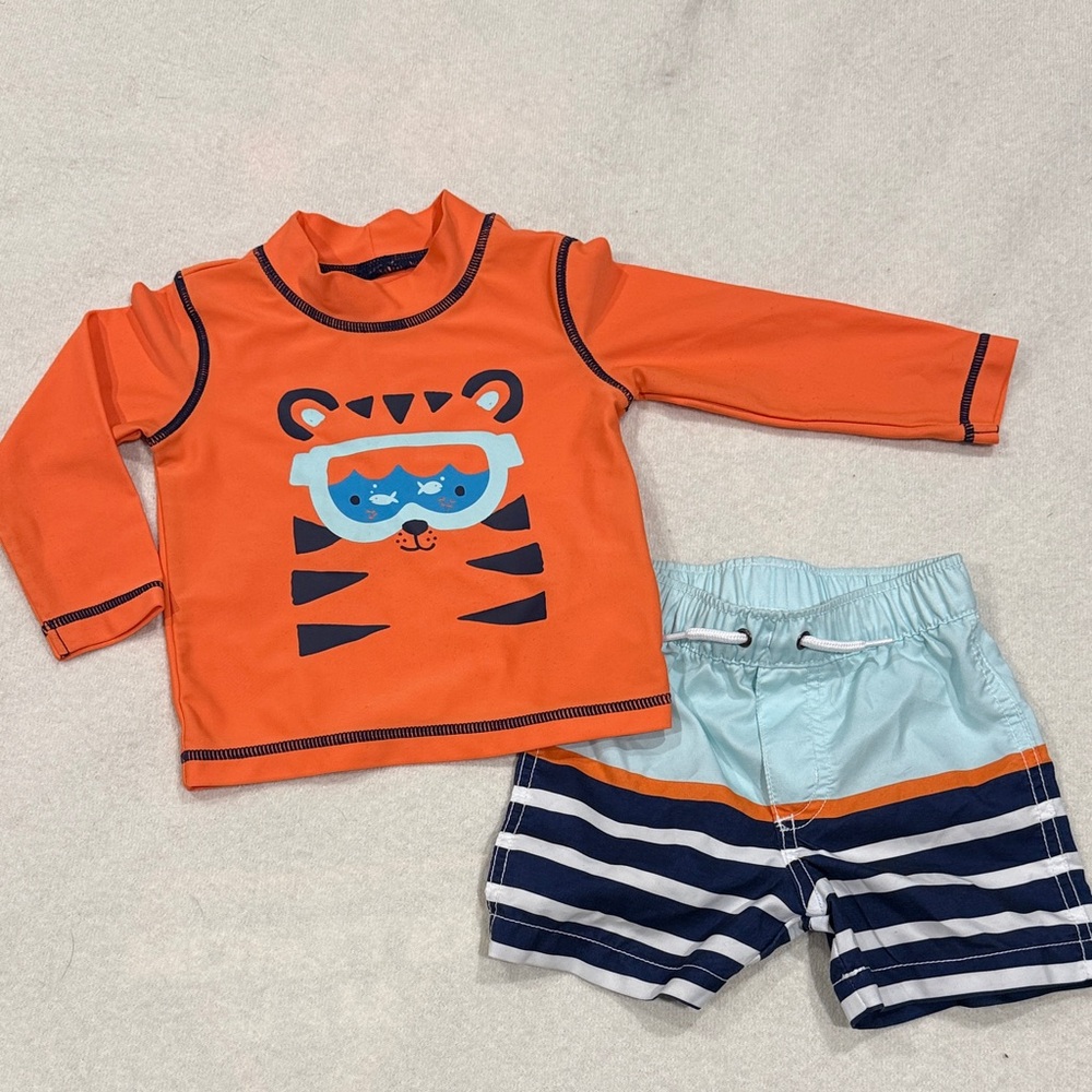 Carter's Orange Rashguard Set 12m